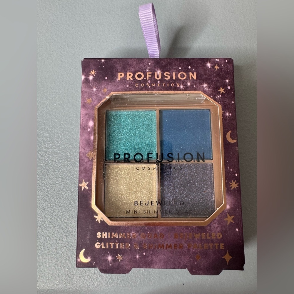 Profusion shimmer quad Bejeweled Mini Shimmer Palette - Teal, Blue, Gold, Purple